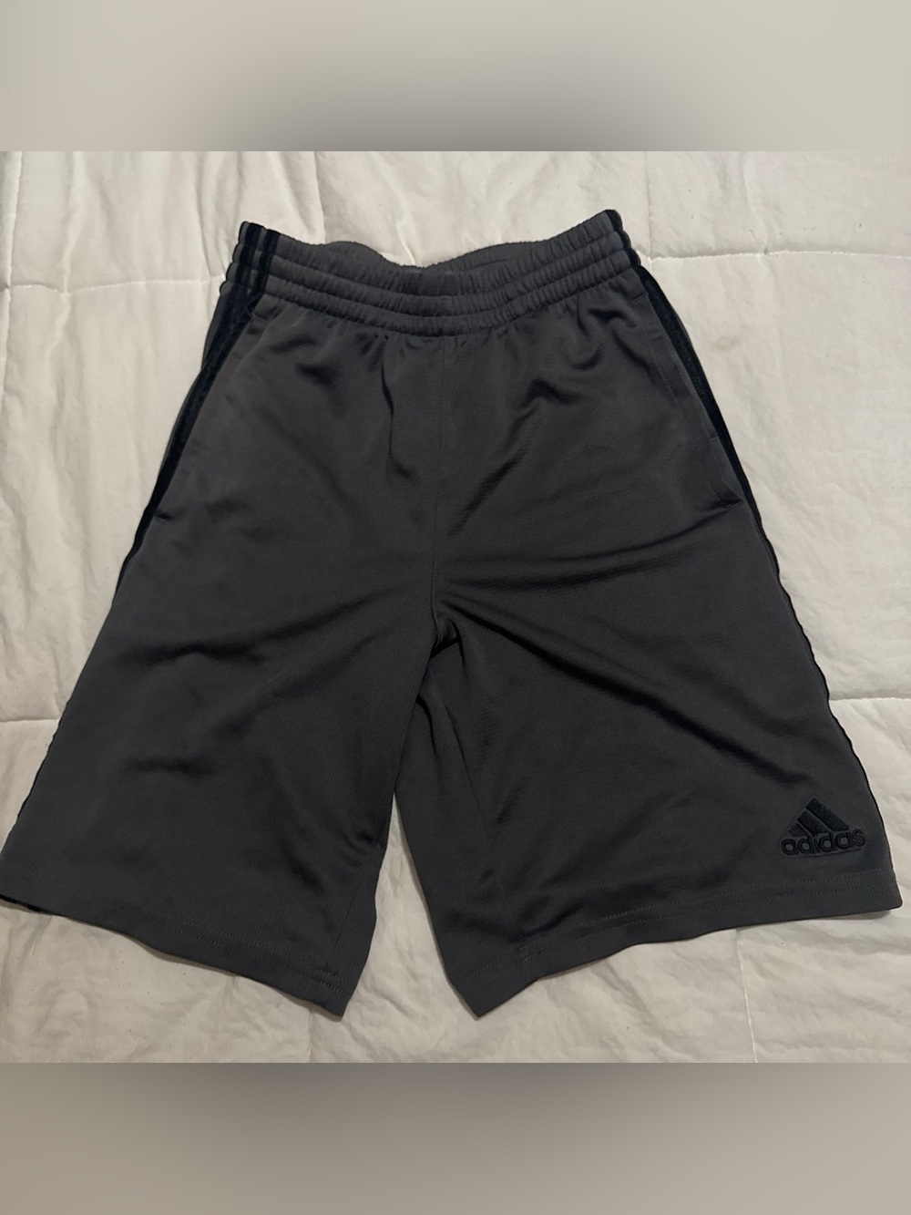 adidas Dark Gray Athletic Shorts with Black Logo
